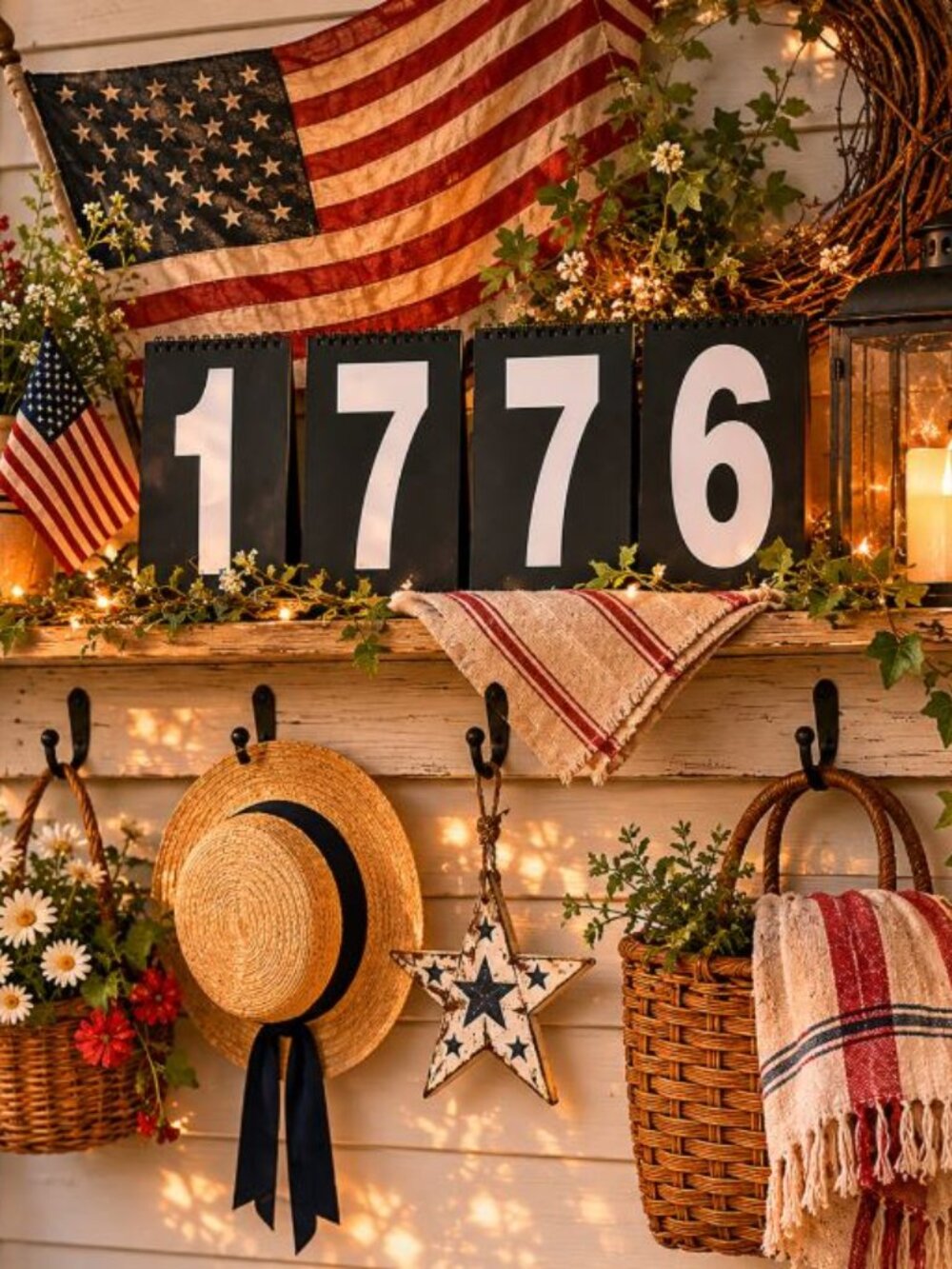 Flip Number Signs (4) 0-9 Birthdays Holidays Unique Decor Cottage Patriotic